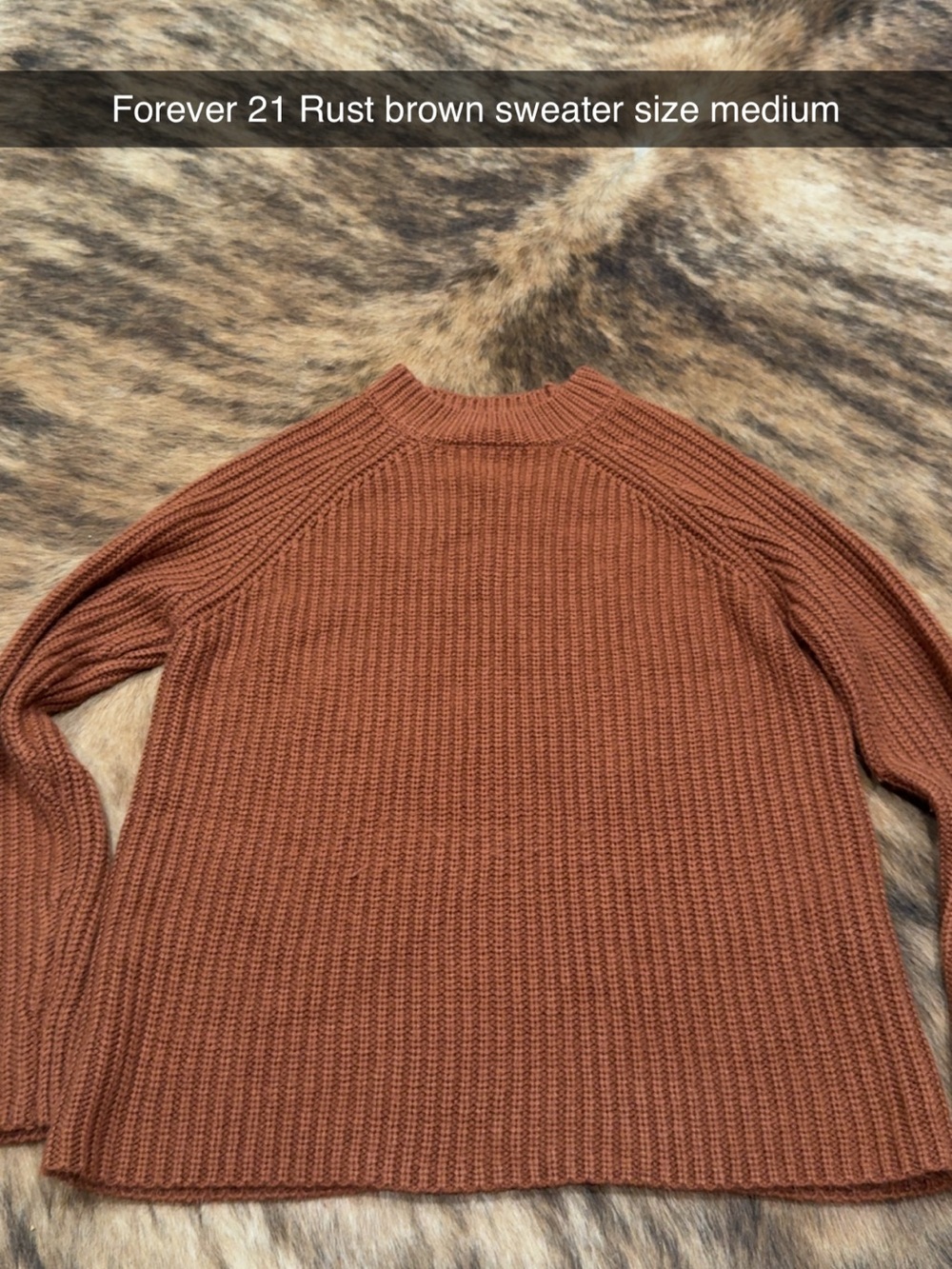 Forever 21 Rust Brown Crewneck Sweater